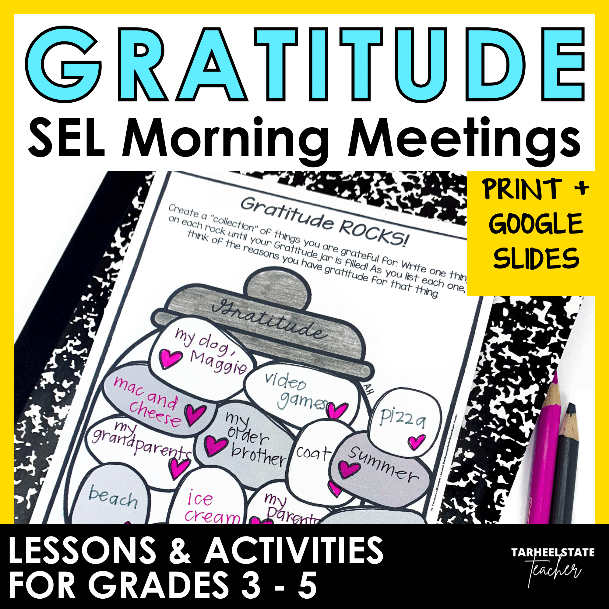 lessons and activities for teaching gratitude and mindfulness social emotional learning unit