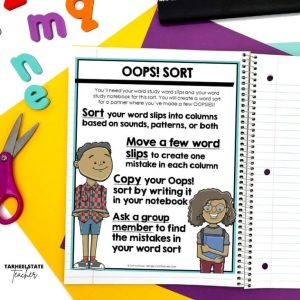 word study sort posters and choice guide for spelling routine perfect for words their way or other word lists