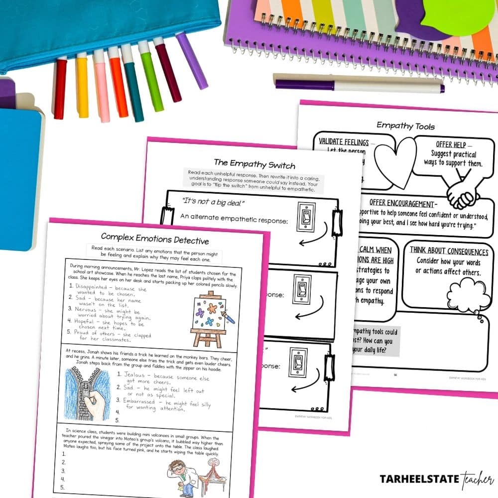 Teaching empathy activities centered on practicing empathy and perspective taking