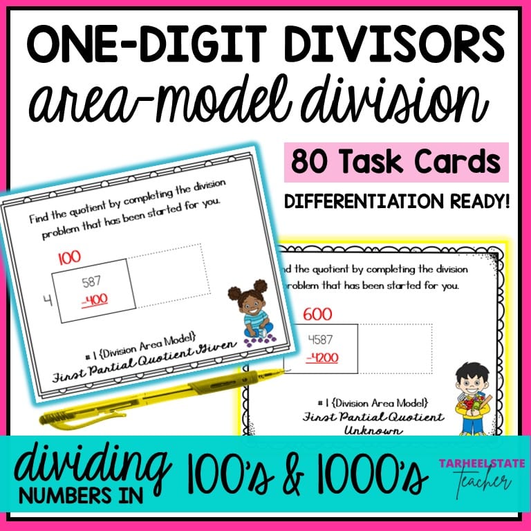1 digit divisors area model