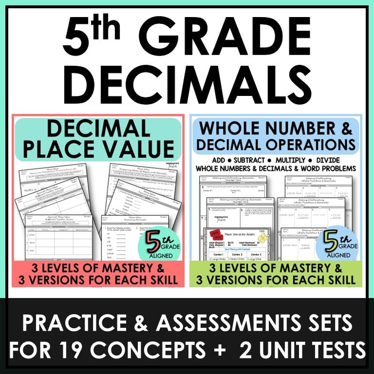 5th Decimals Place Value 5NBT Bundle