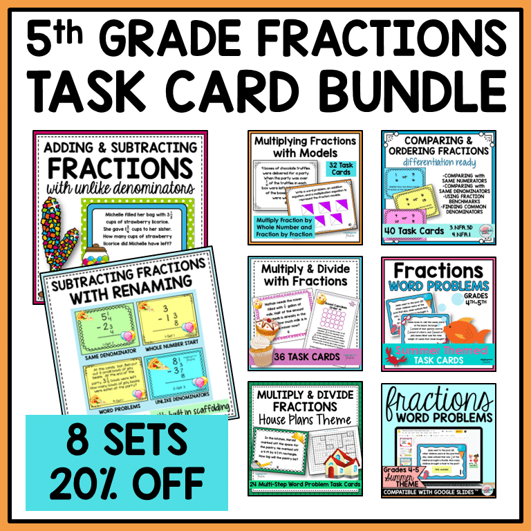Fractions Task Cards Bundle 1