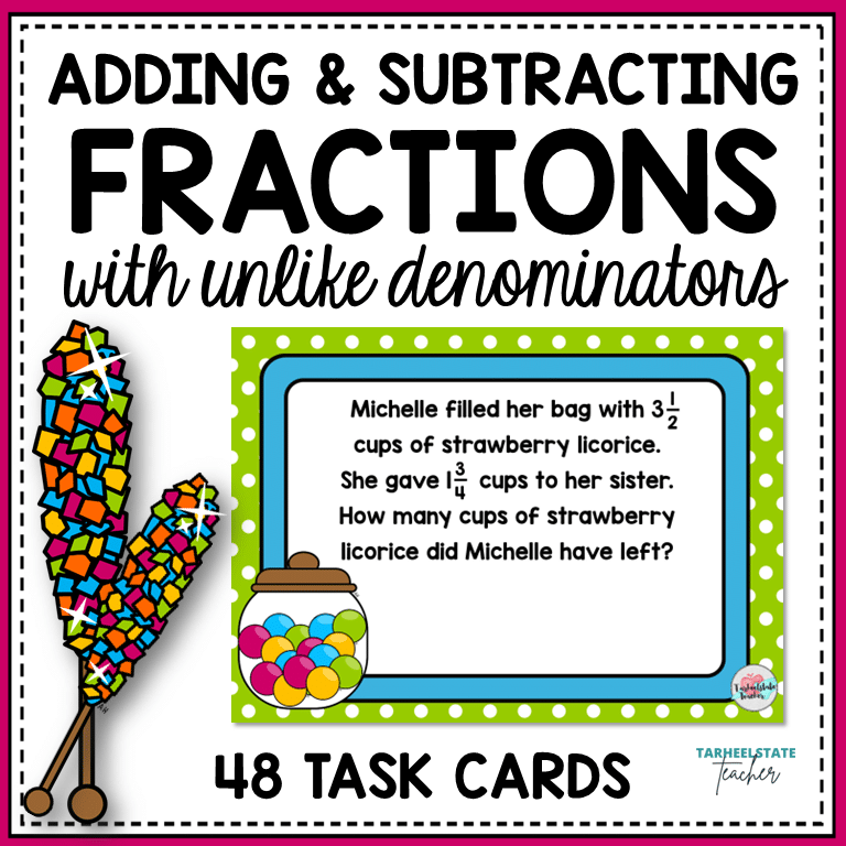 add subtract fractions candy shop 1