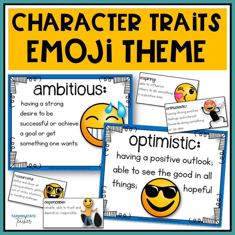 character traits emoji bulletin board cover