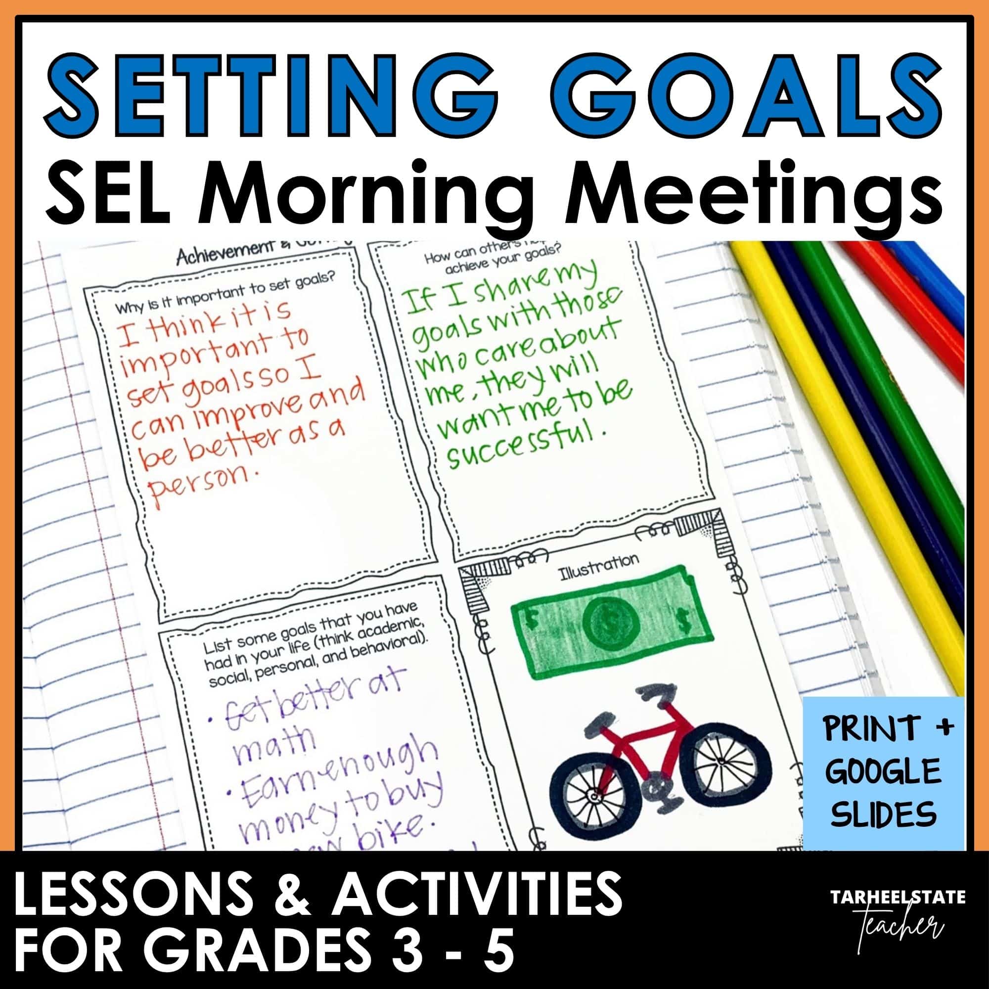 lessons and activities for learning to set goals social emotional learning unit SMART goals included