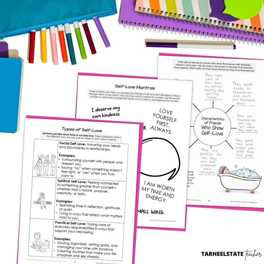 An SEL workbook with individuality activities centered around being true to yourself and celebrating differences