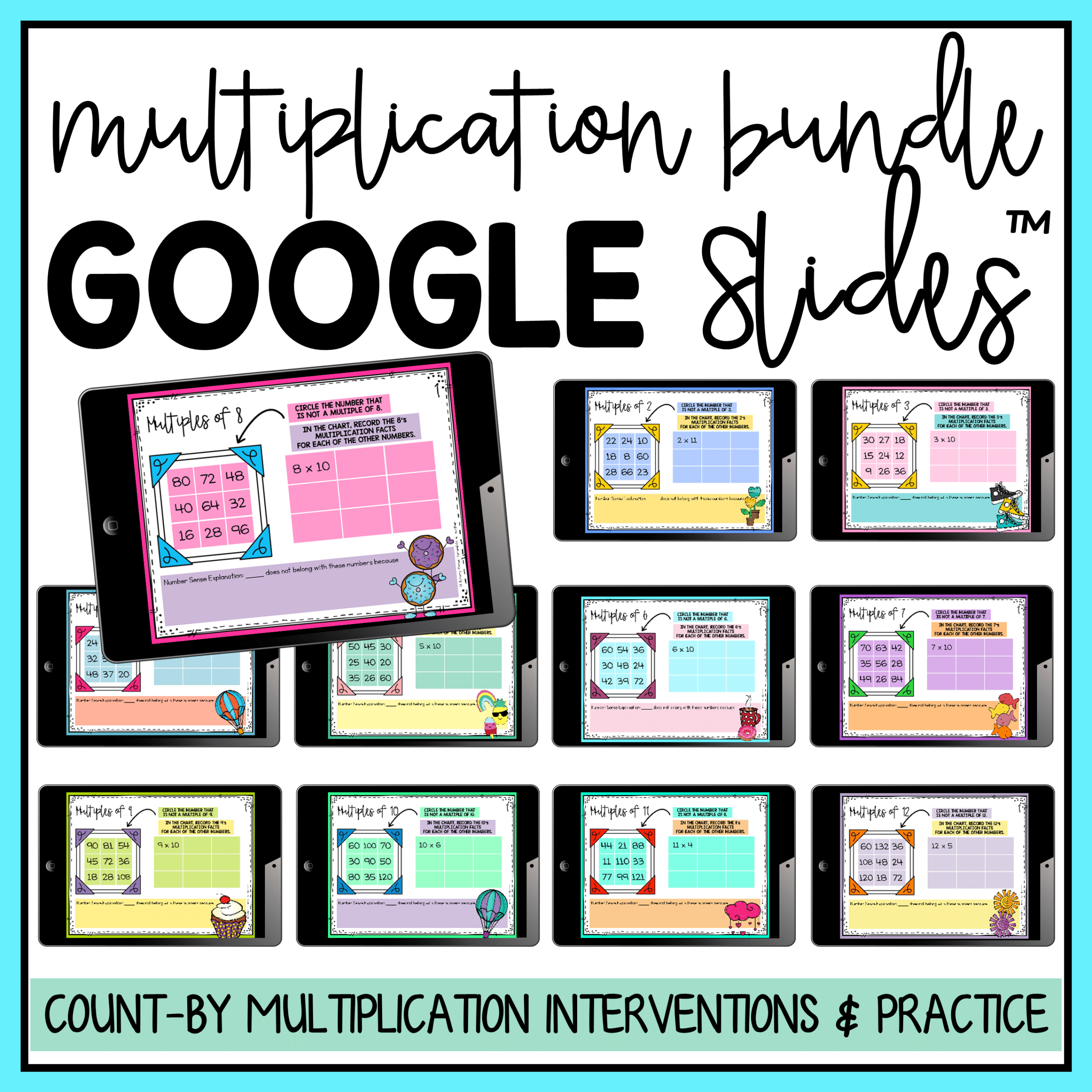 google slides multiplication facts fluency activities for facts 2-12s