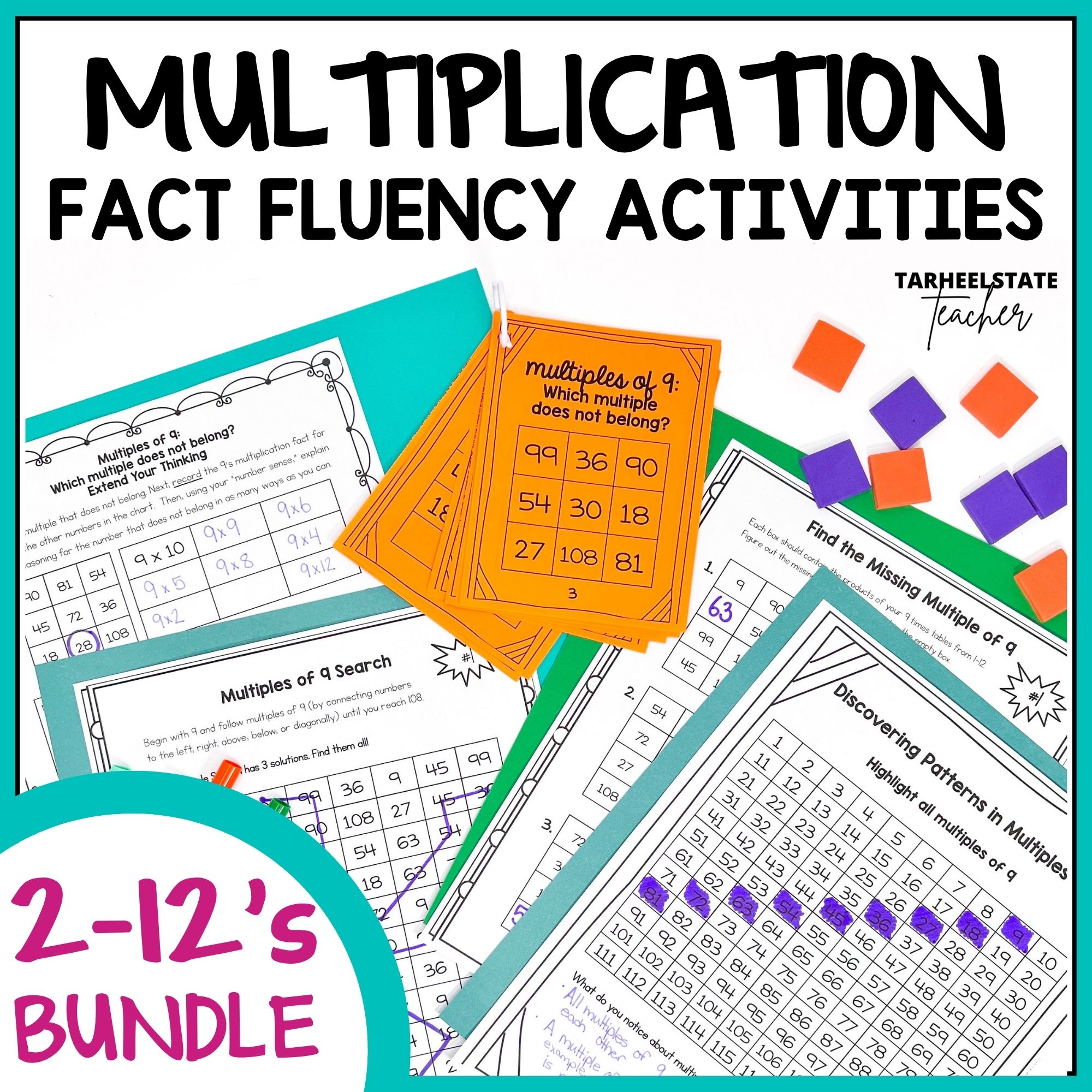 multiplication facts fluency activities for facts 2-12s