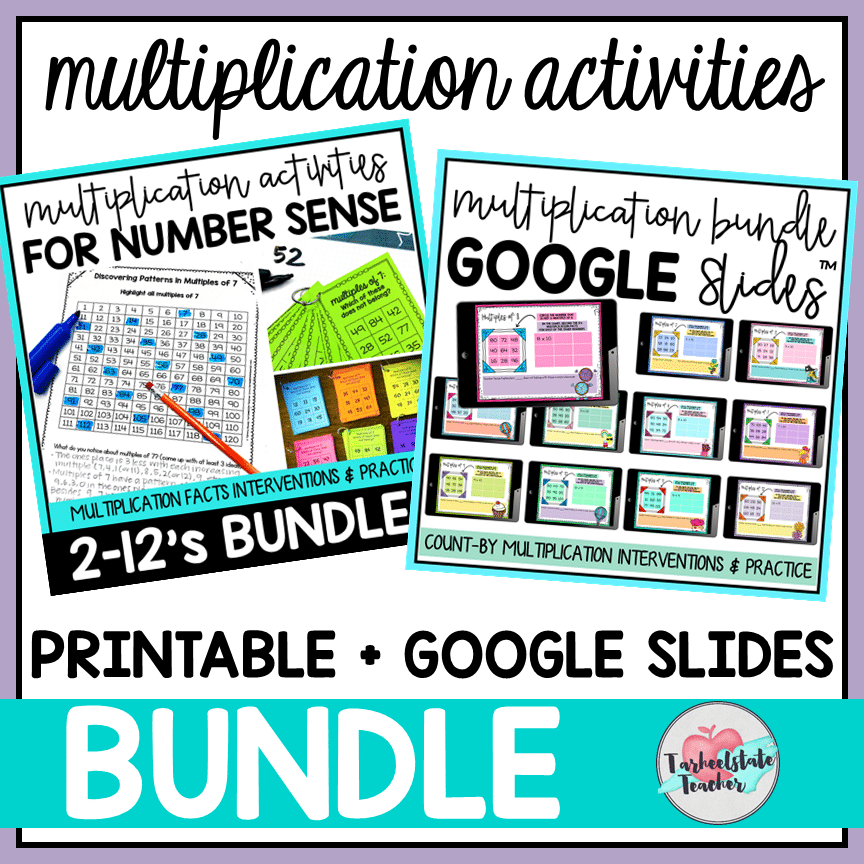 worksheet printables and google slides multiplication facts fluency activities for facts 2-12s