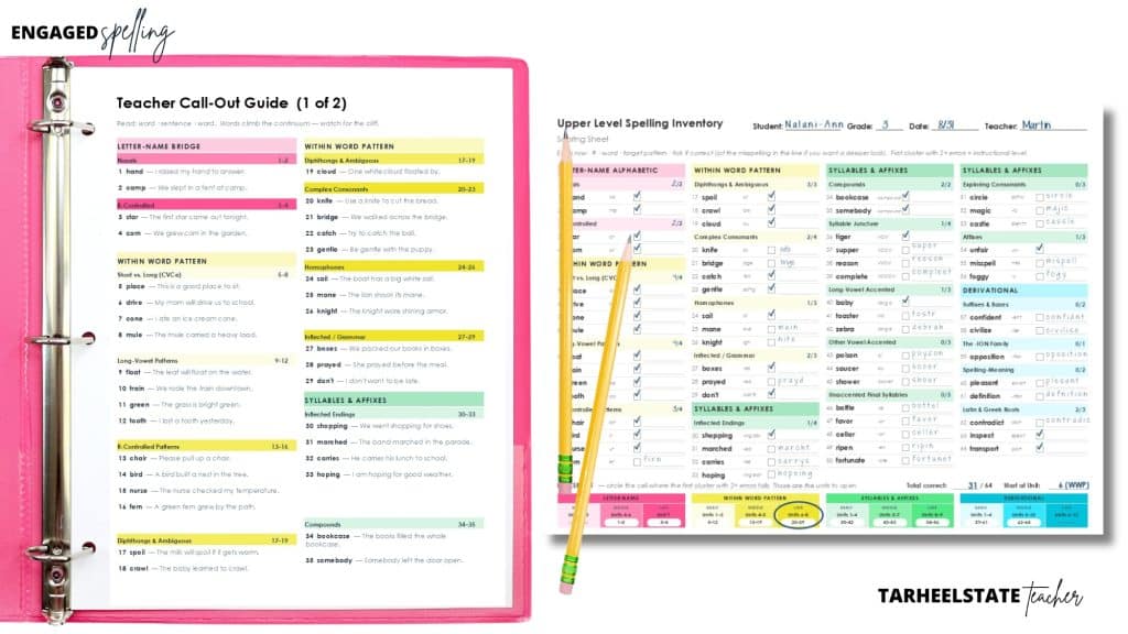 Engaged Spelling WTW Upper Elementary Spelling Inventory