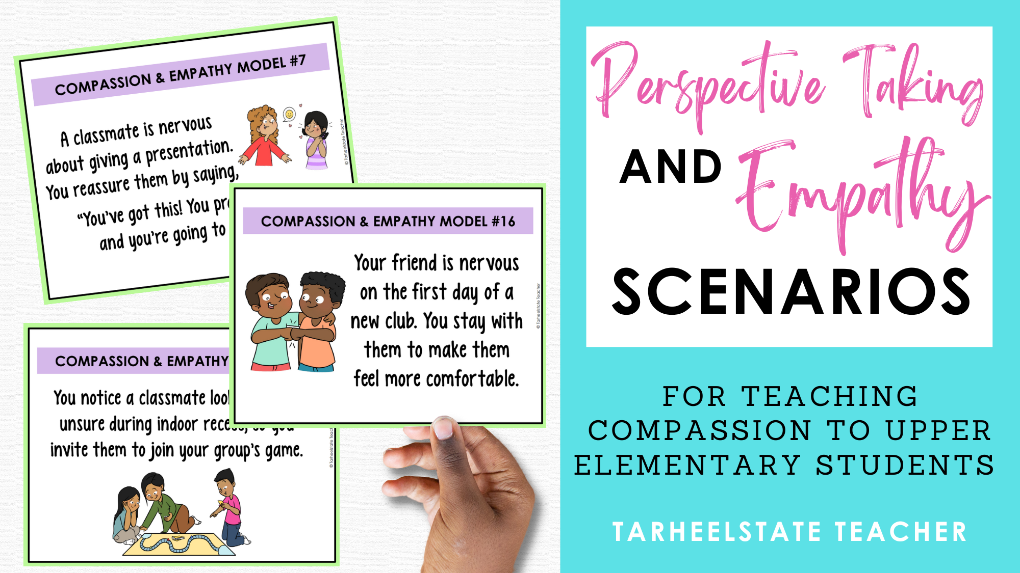 Get More Out of Morning Meetings: Free 5-Day Professional Development for Teachers - EmpathyScenariosHeader Perspective Taking and Empathy Scenarios for Teaching About Compassion to Upper Elementary Students