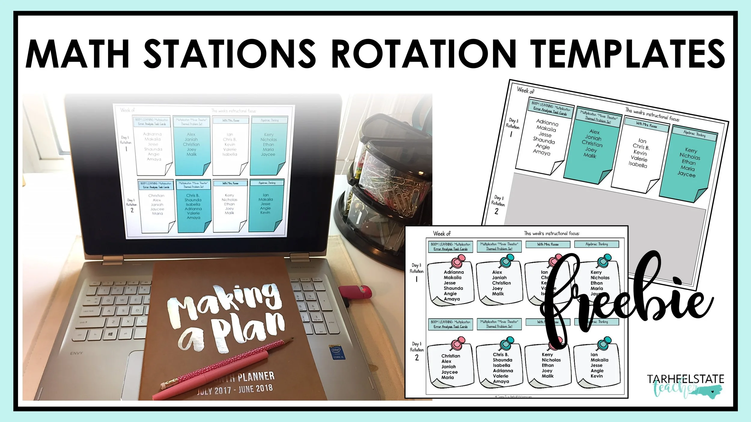 Free math stations rotation templates freebie 