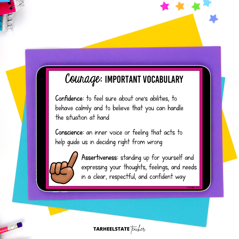 Why I LOVE Teaching with Themes in Literature for Morning Meeting - TeachingAssertivenessImage1 courage and bravery activities for upper elementary students