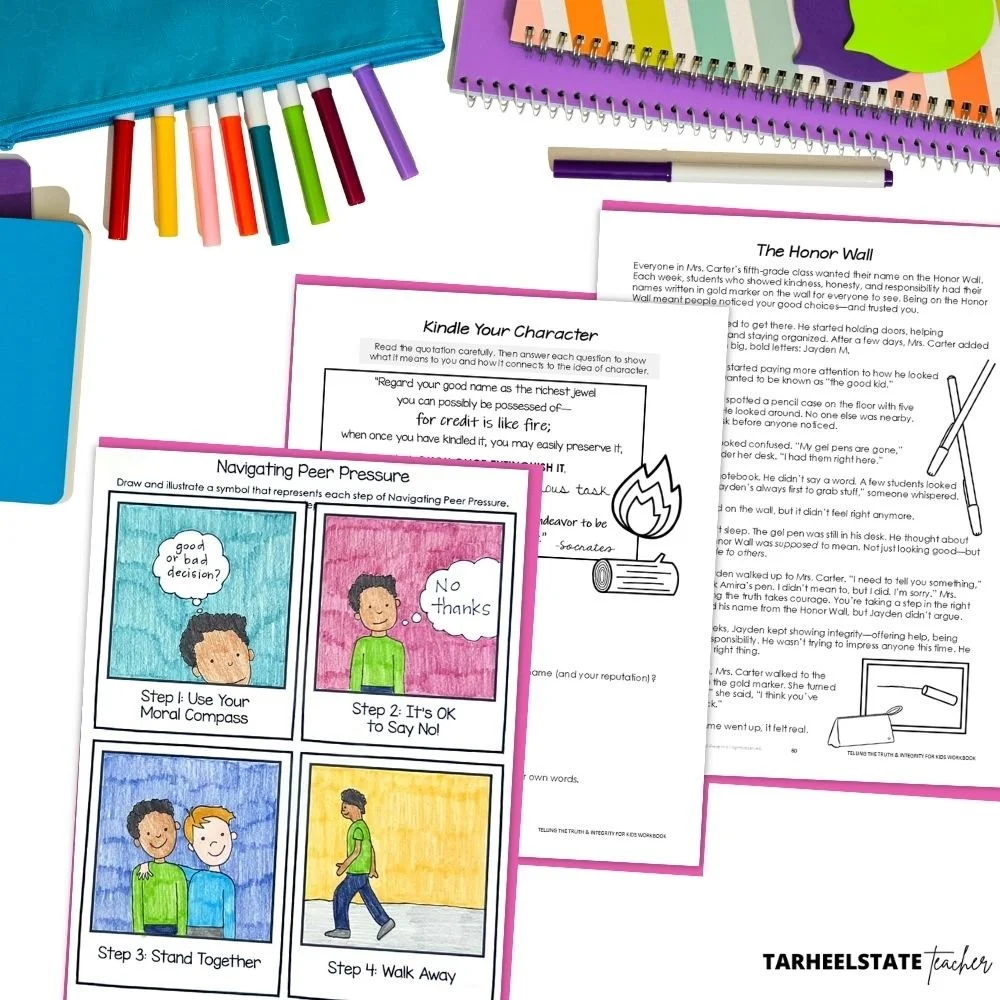 Teaching Kids About Honesty and Integrity: A Character-Building Homeschool and SEL Workbook for Ages 8–12 - TeachingKidsAboutLyingIntegrityWorkbookImage6 telling the truth for kids workbook on integrity