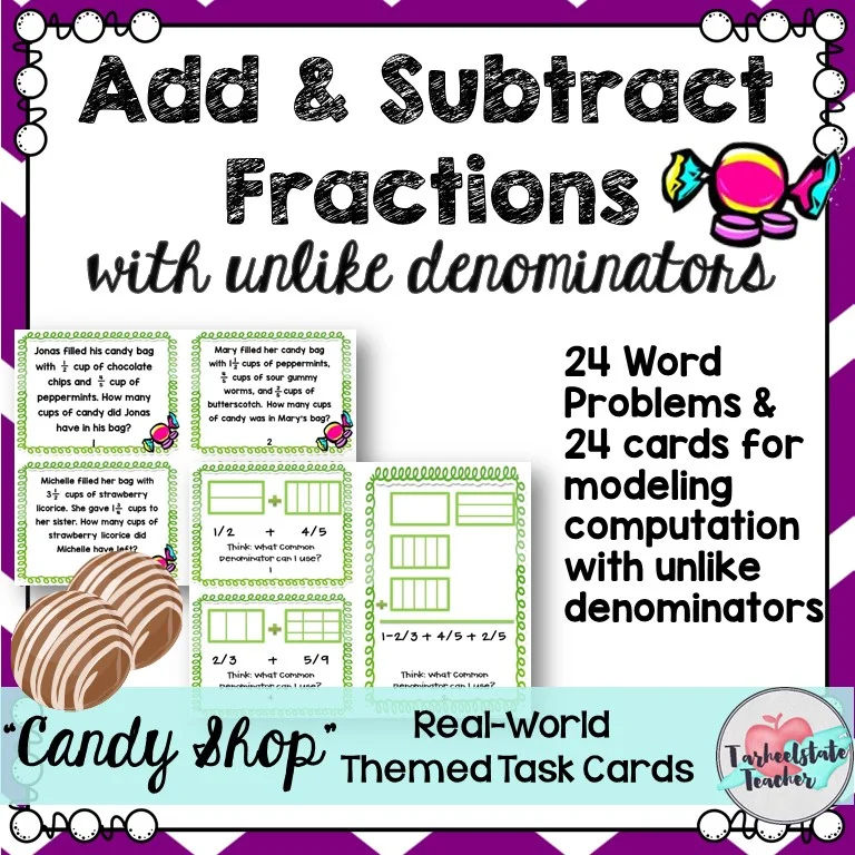 addsubtractfractionswithunlikedenominatorstaskcards