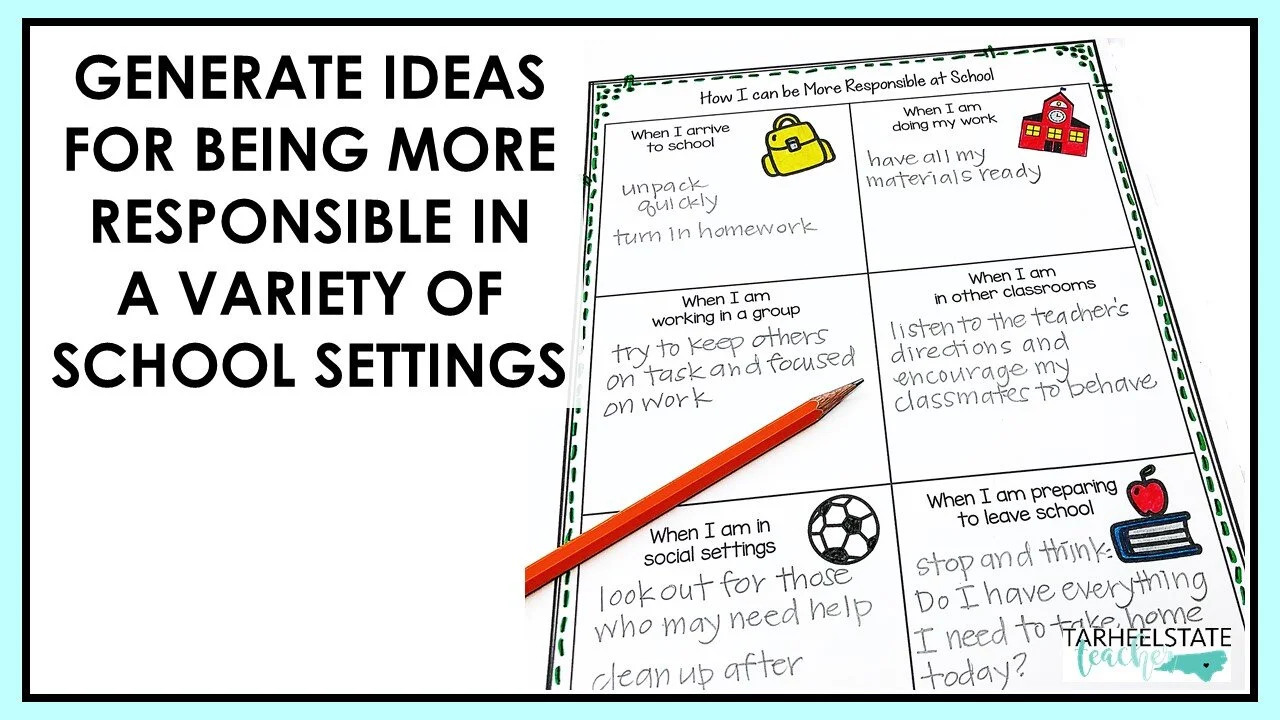 beingmoreresponsibleatschoolworksheet