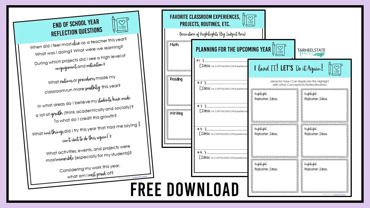 endofyearteacherreflectiontoolfreepdfdownload
