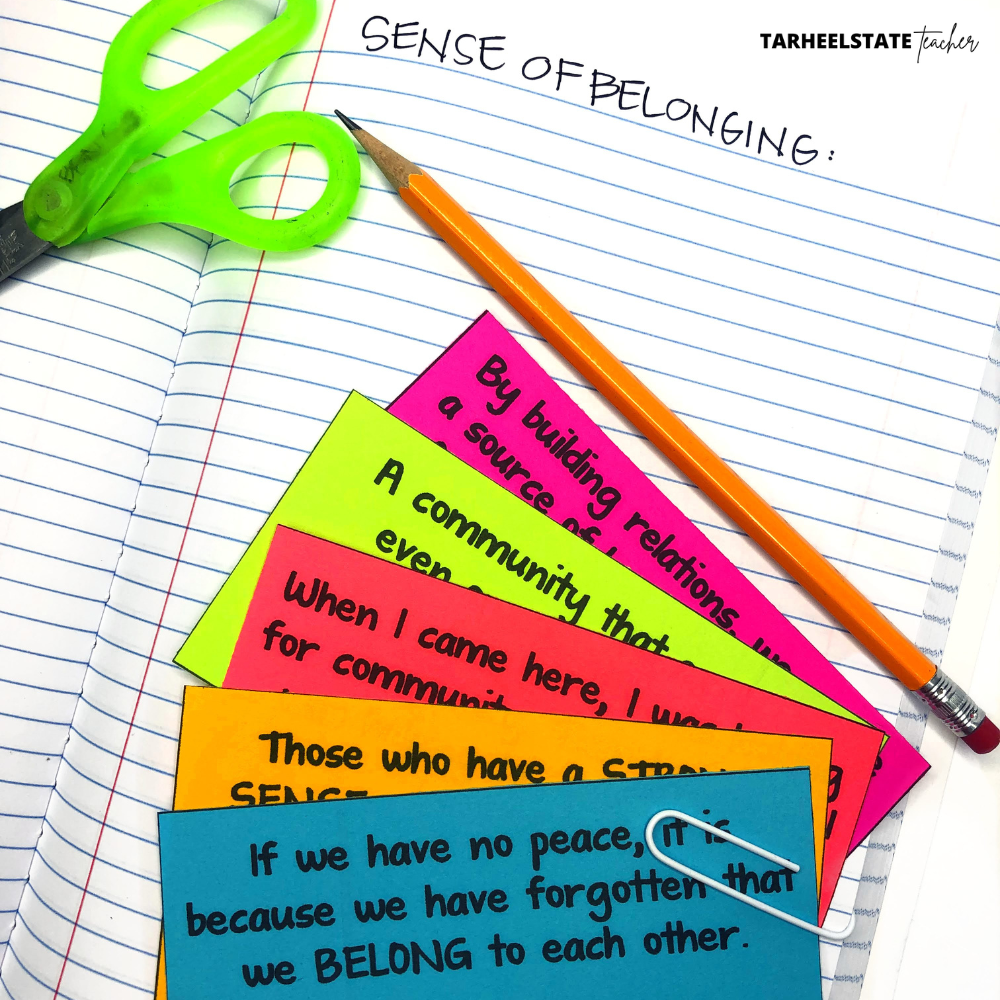 Building Community in the Classroom - Why You Should Start with Teaching a Sense of Belonging - freebelongingsquareimages photosMorningMeetingBlogPost28729 inclusion activities for upper elementary students