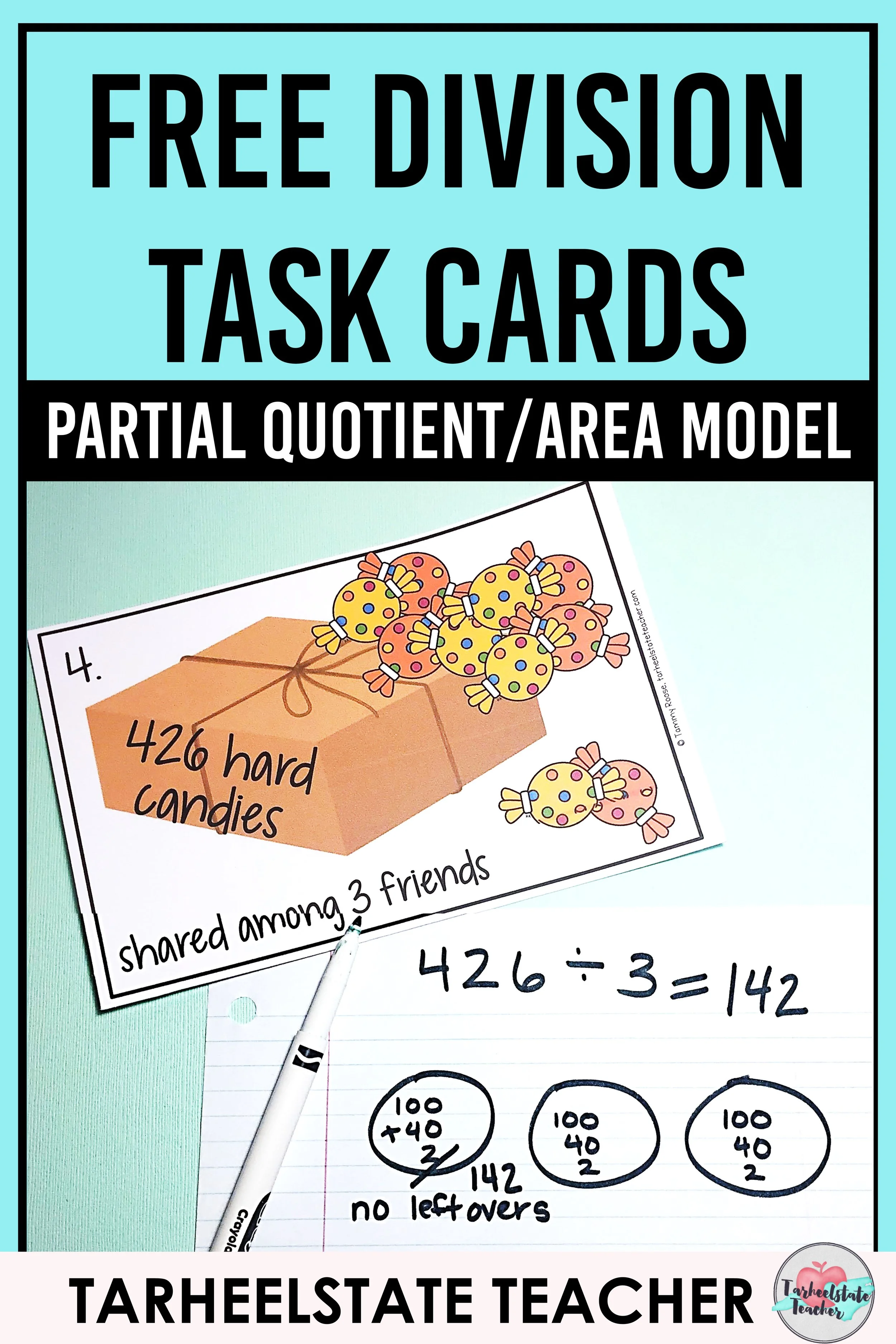 freedivisiontaskcardsforareamodelpartialquotients