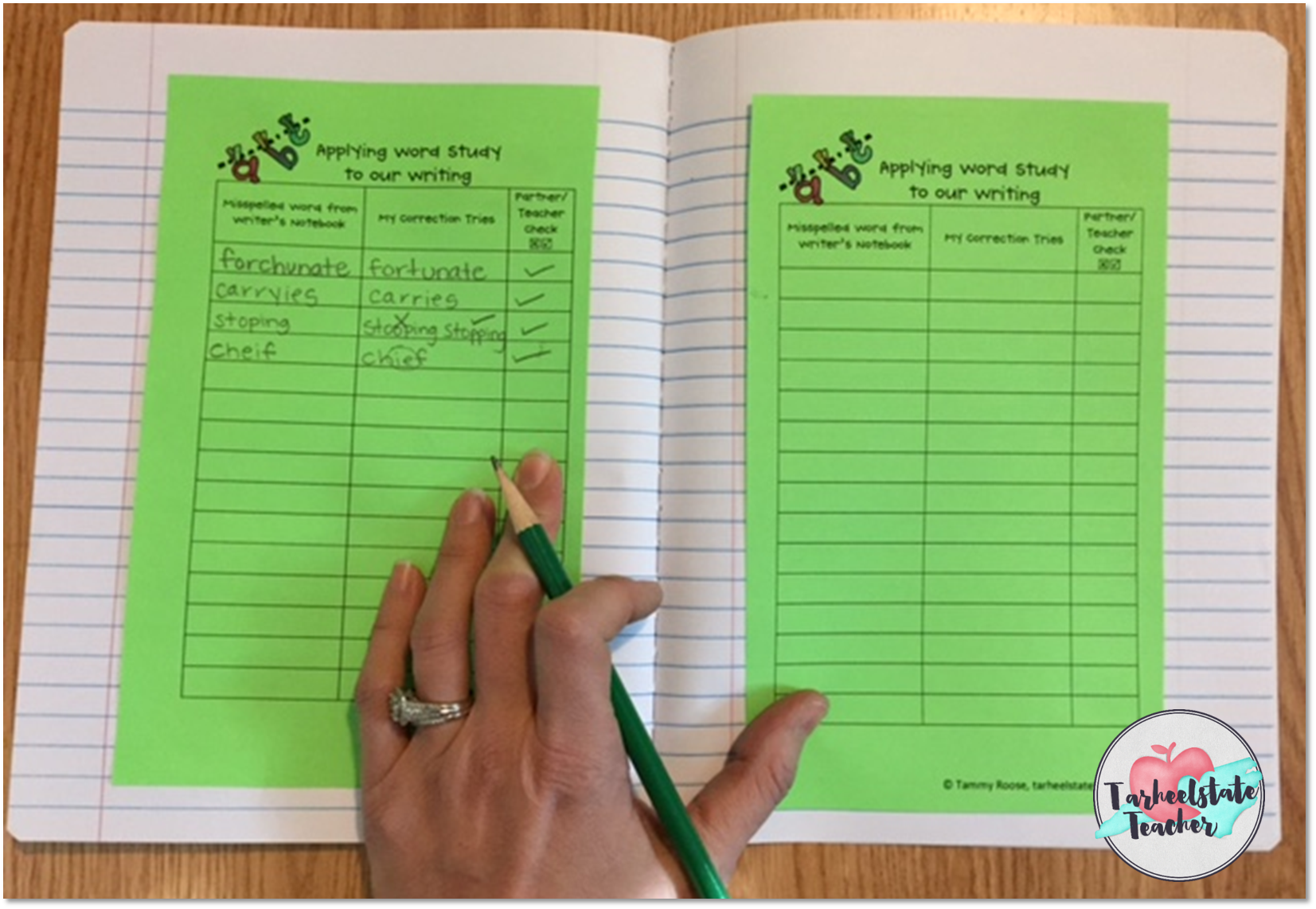 freemisspelledwordschartforwritersnotebookwordstudy