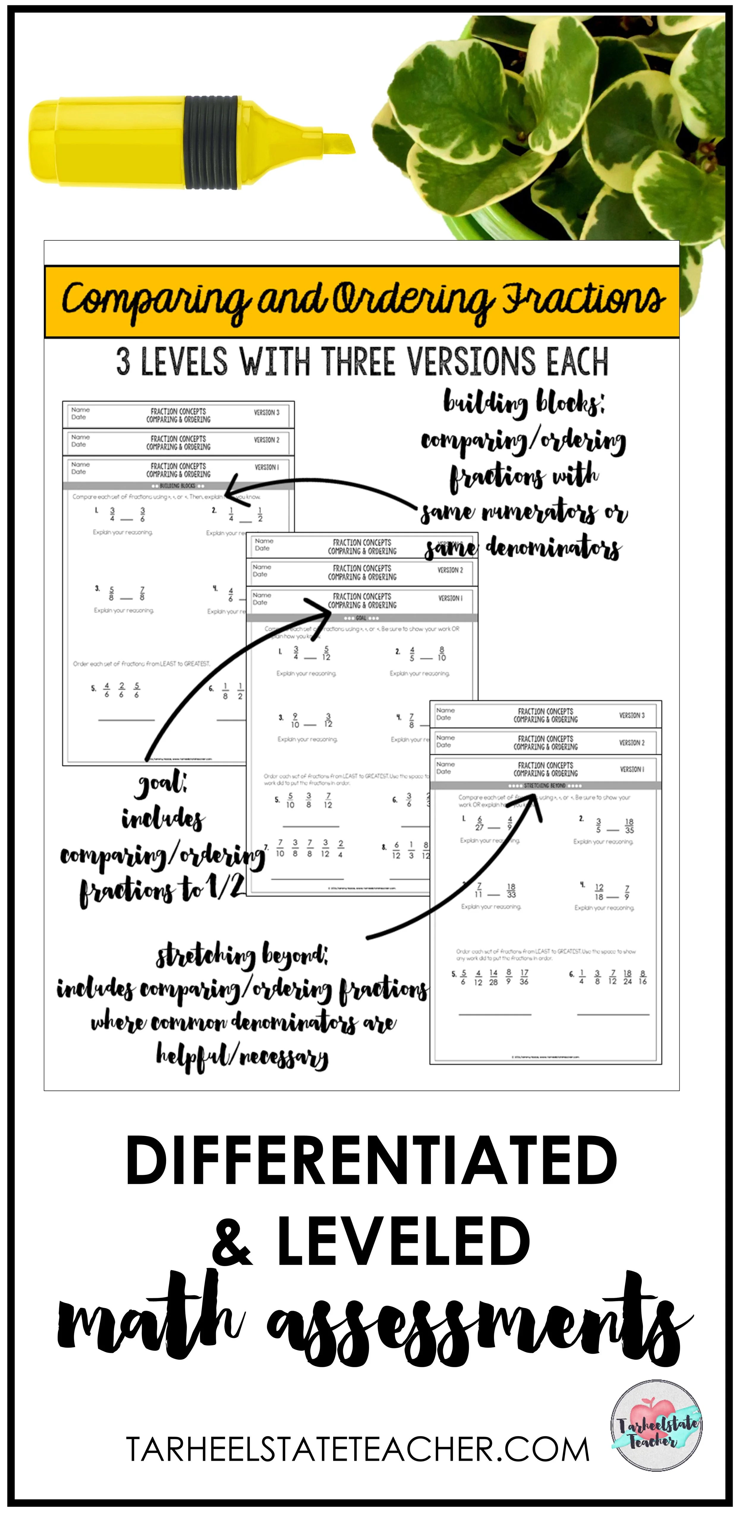 Different Approaches to Pre-Assessment in Math - leveledpreassessmentsfractions leveledpreassessmentsfractions