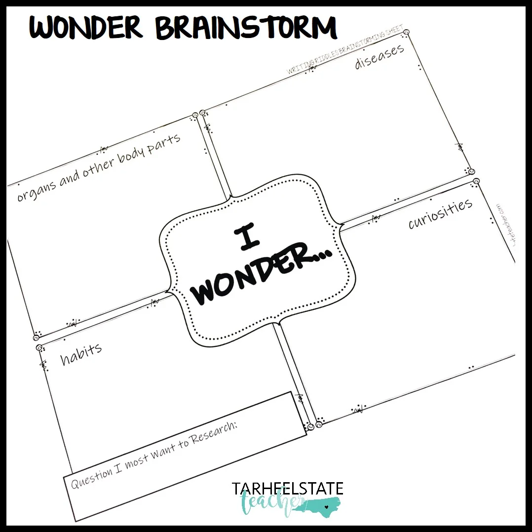 Inspiring Wonder in the Classroom with "Writing Riddles" - miniresearchwonderbrainstorm miniresearchwonderbrainstorm