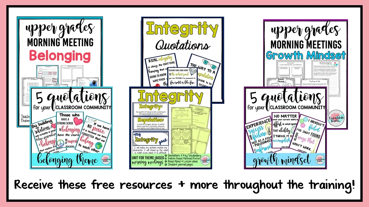 Get More Out of Morning Meetings: Free 5-Day Professional Development for Teachers - morningmeetingpdfreeresourcesblog social emotional learning resources for upper elementary students