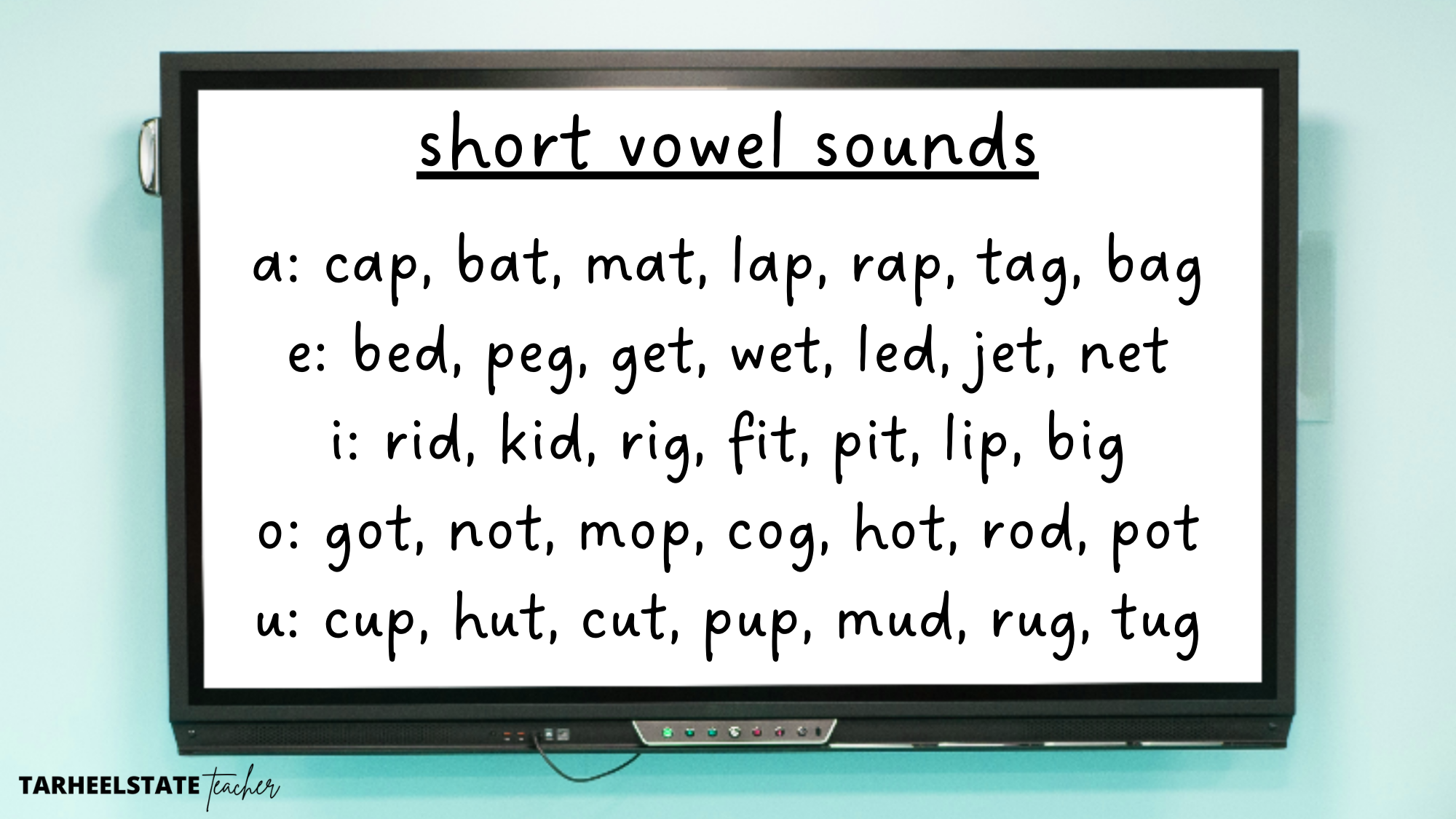 short vowel sounds word lists for a, e, i, o, and u in CVC words — Letter Name-Alphabetic spelling, upper elementary spelling