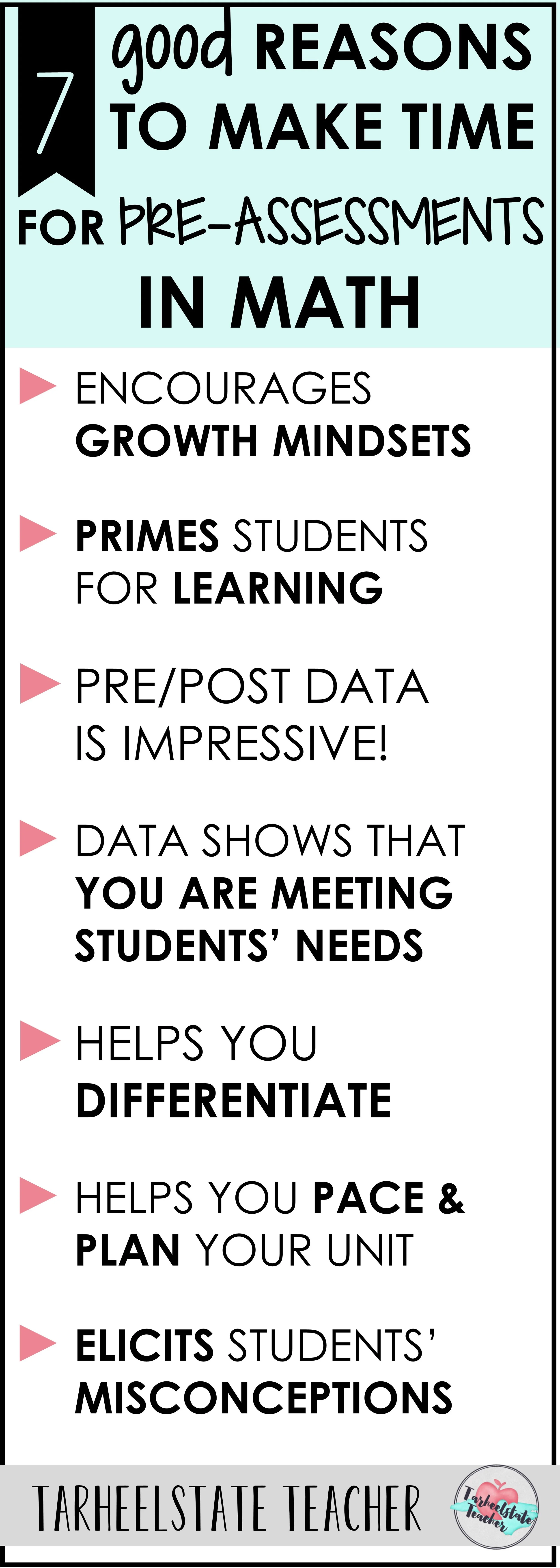 reasonsteachersshouldusepreassessmentsinmath