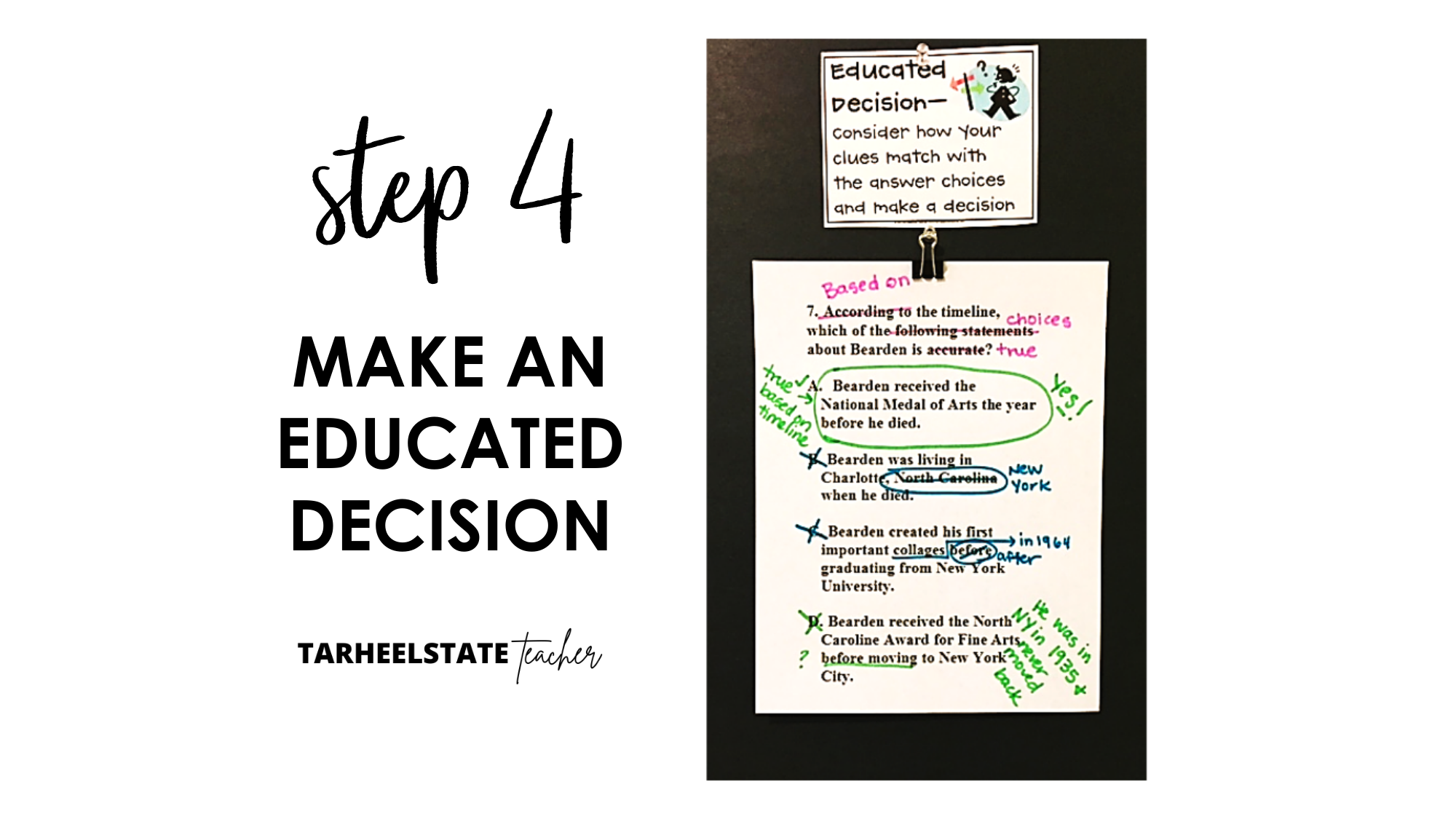 A 4 Step Process for Answering Multiple-Choice Reading Questions - step4 step4